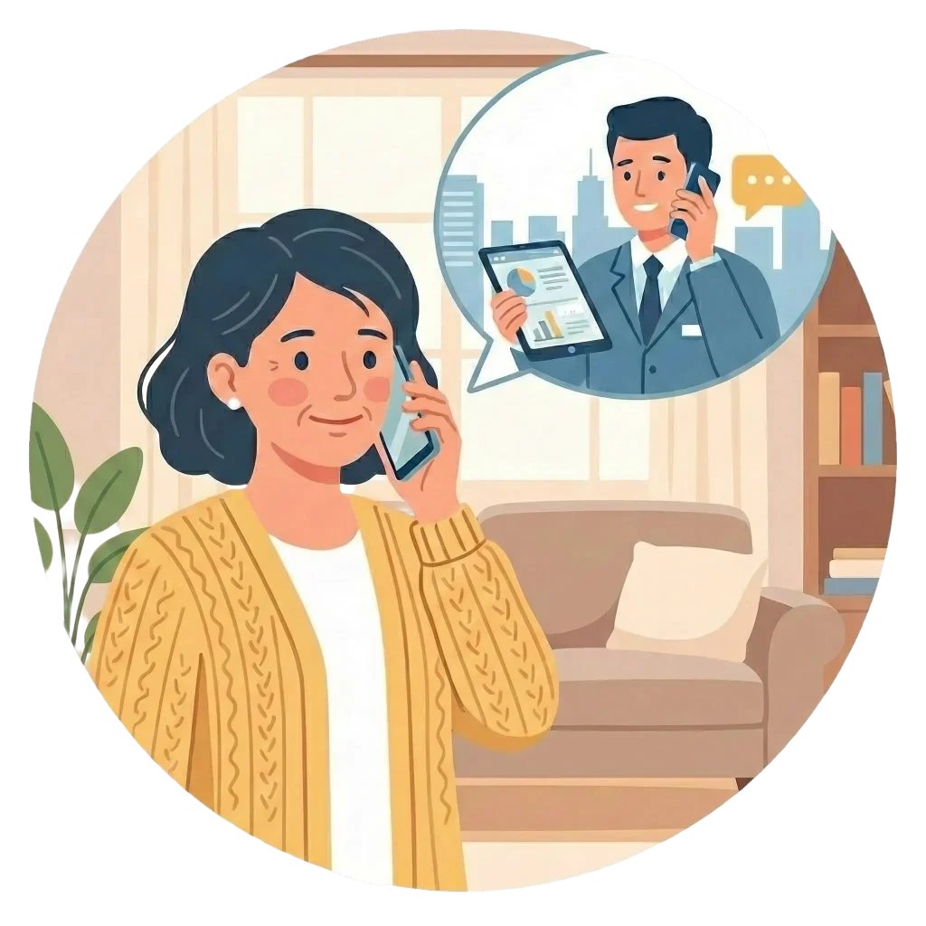 無料相談で📞をかける家族に応える相談員